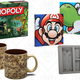 Rick and Morty Monopoly, $30 | Exclusive Zelda Relief 20oz Mug, $13 | Mario Brothers Canvas Art, $15 | Han Solo in Carbonite Ice Cube Tray, $7